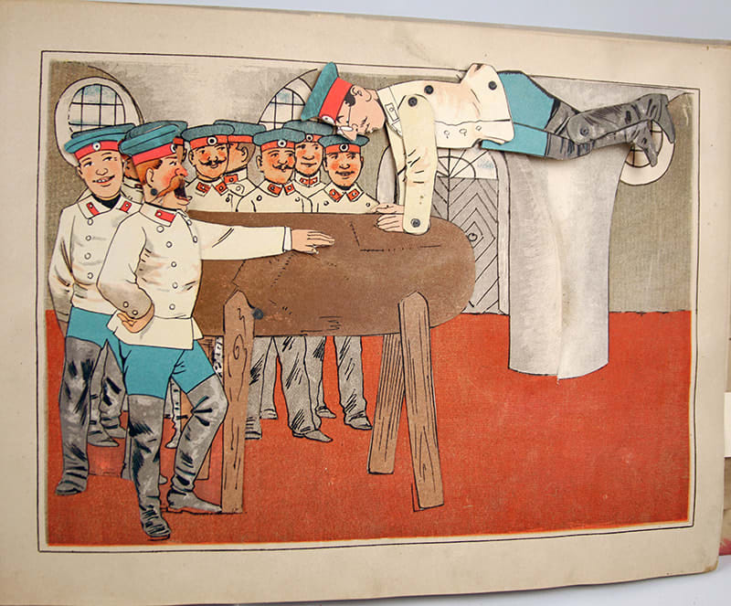 Militärisches Ziehbilderbuch by Lothar Meggendorfer. Movable illustration