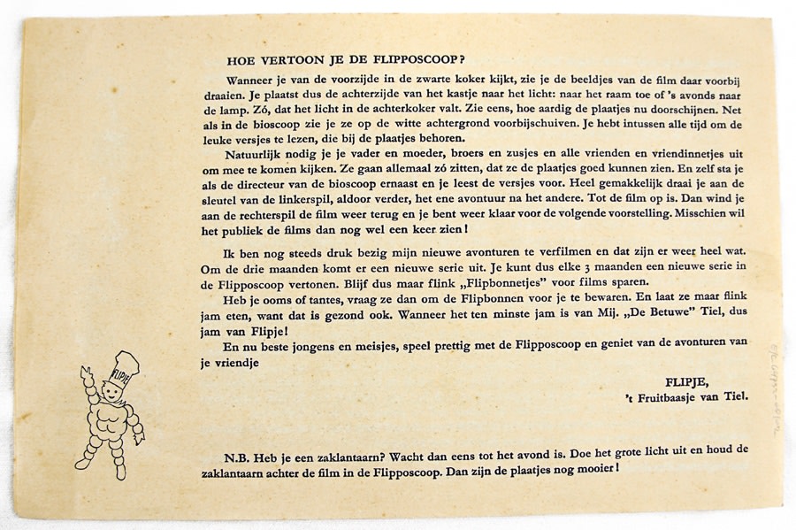 Flipposcoop. Instruction booklet back