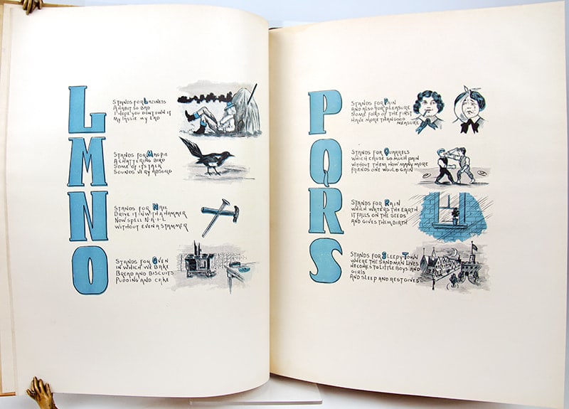 Merry Jingles: A Book for the Little Ones by Sarah L. Moore, illustrated by Harry Webster and Helen Nichols. Interior page, letters L-S.