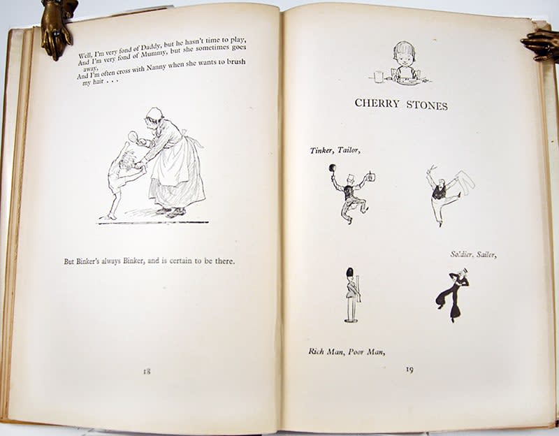 Now We Are Six by A. A. Milne. Illustrated text spread