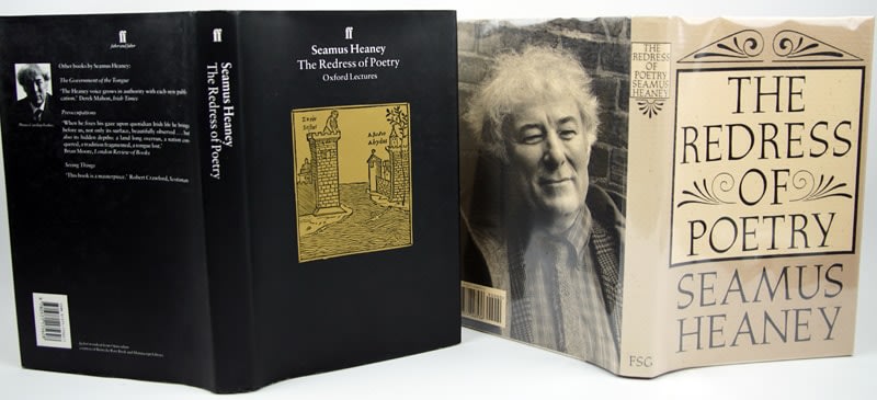 The Redress of Poetry by Seamus Heaney. Front and back covers of both volumes.