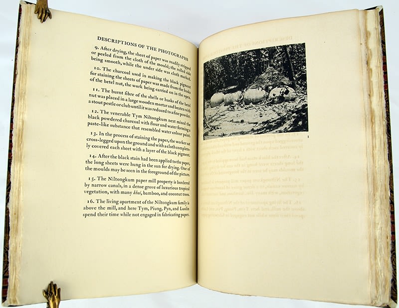 Papermaking in Southern Siam. Illustrated text spread