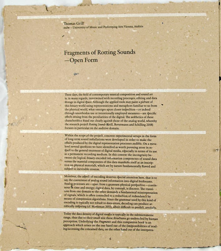 Rotting Sounds. Text page