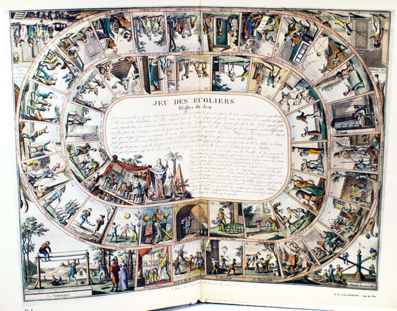 Le Noble Jeu de L'oie en France, de 1640 à 1950 / La Vie Quotidienne a Paris de 1820 à 1824 by Henry-René D'allemagne. Interior page, game illustration.