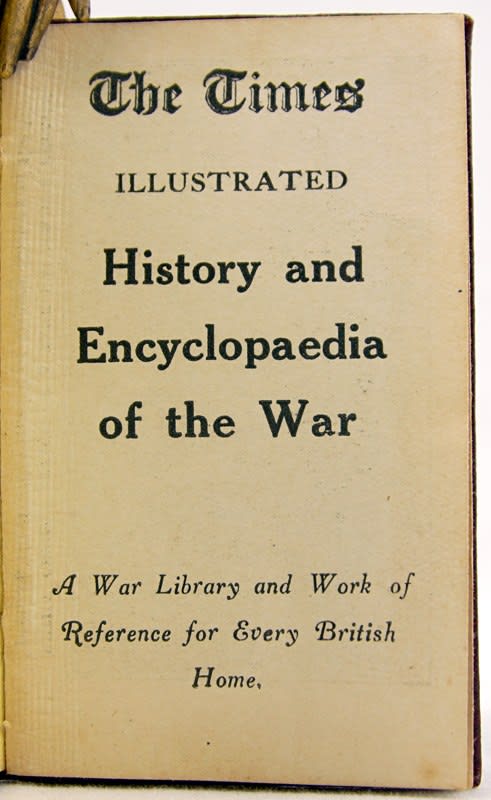 The Times History of the War (cover title). Title page.