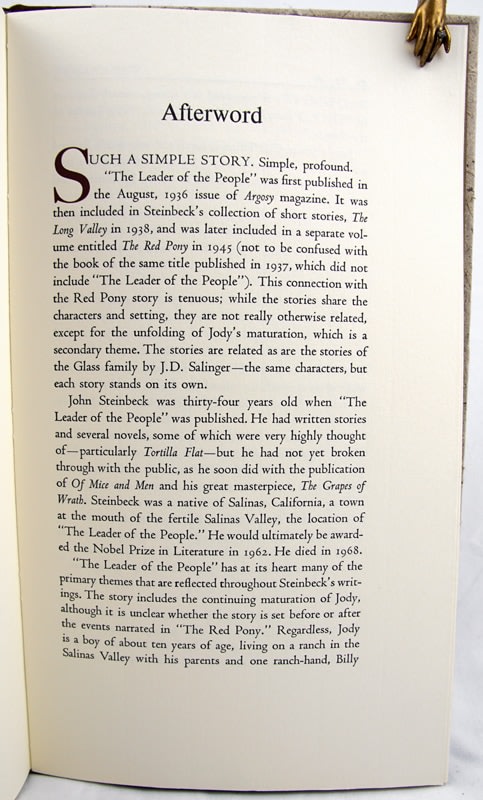 The Leader of the People. Afterword