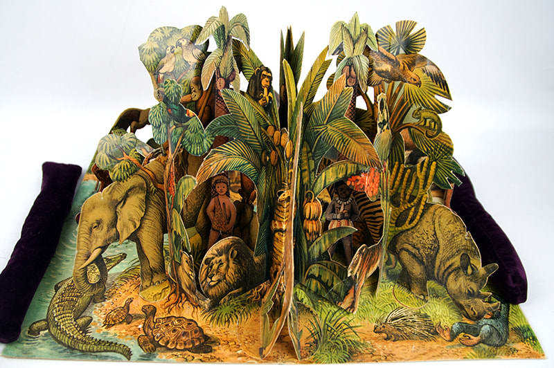 Moko and Koko in the Jungle by Vojtech Kubasta. Pop-up illustration