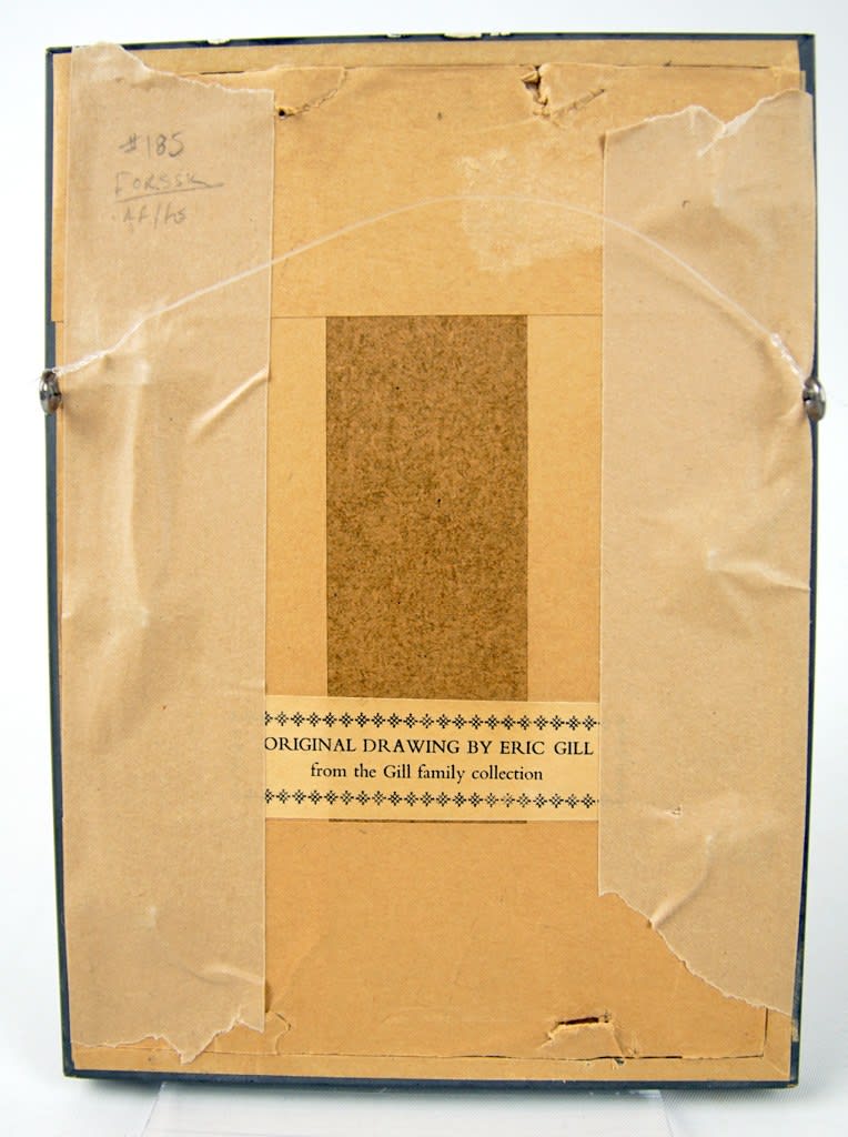 Original art by Eric Gill. Back of frame