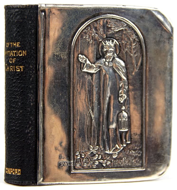 Of the Imitation of Christ. Four Books by Thomas À Kempis. Front cover with silver plaque.