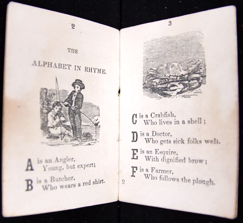 Tom Thumb's Picture Alphabet. Illustrated text spread