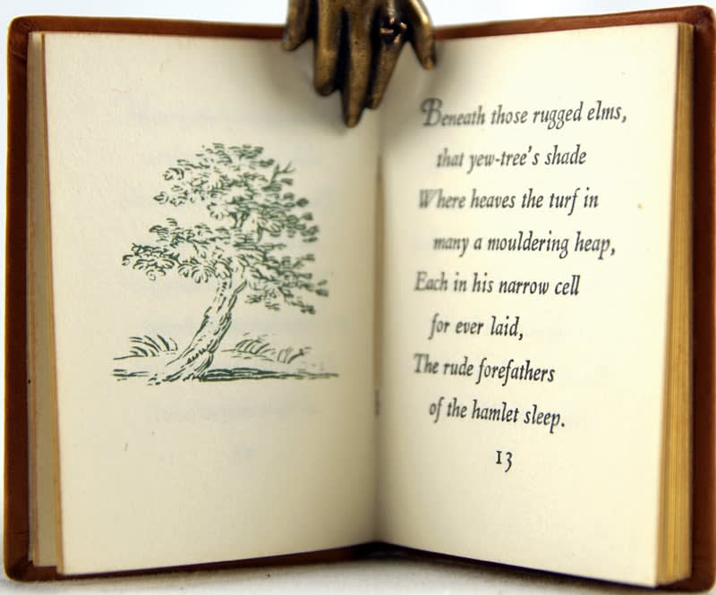 Gray's Elegy. Written in a Country Churchyard. Illustrated text spread