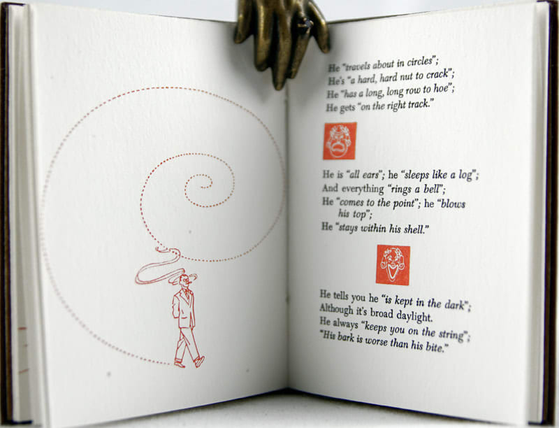 Laughing up Your Sleeve. Illustrated text spread