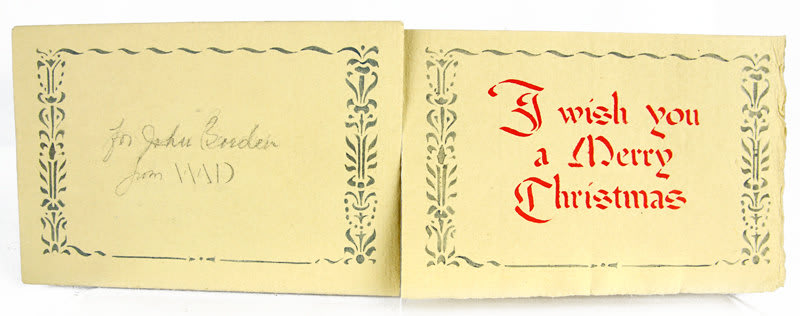 Christmas Card to John Borden by W.A. Dwiggins.