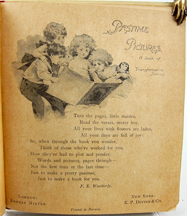 Pastime Pictures. A Book of Transformation Scenes. Title page