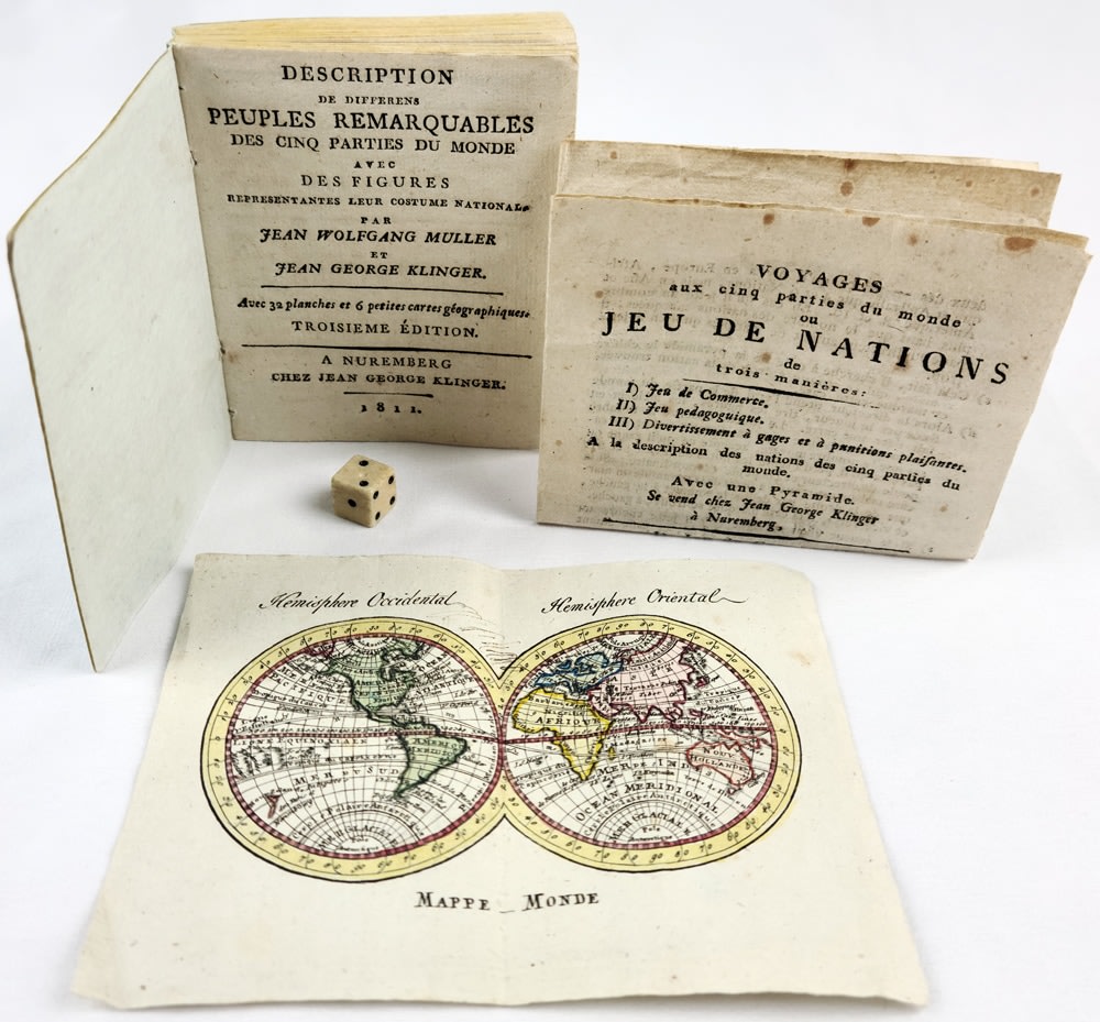 Jeu de voyages dans les cinq parties du monde. Game booklet