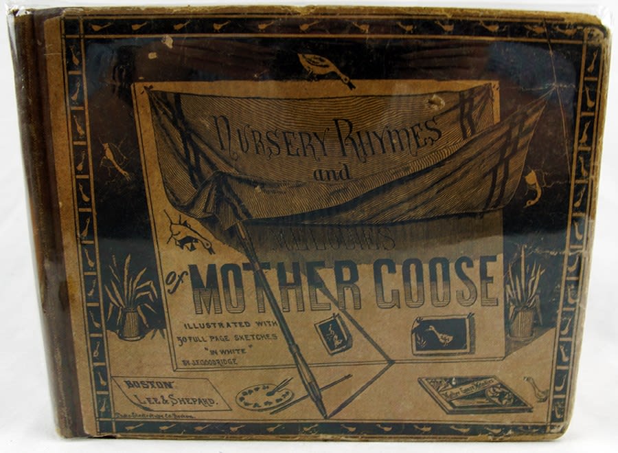 Mother Goose in White. Mother Goose Rhymes with Silhouette Illustrations. Front cover