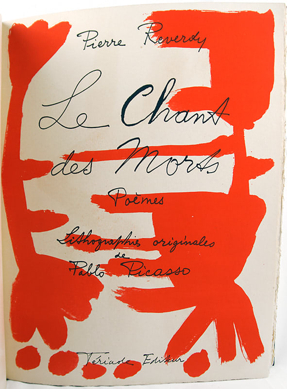 Pablo Picasso; Donald Glaister (binder), Les Chants des Morts by Pierre Reverdy, 1948