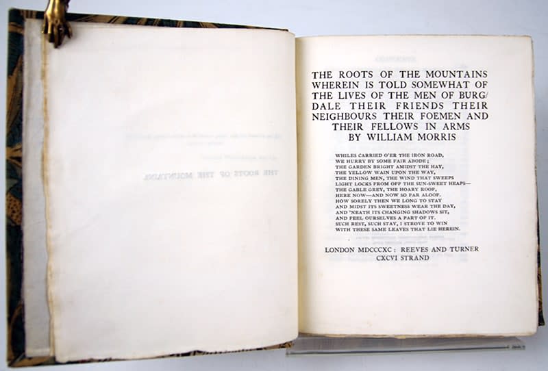 The Roots of the Mountain by William Morris. Title page.