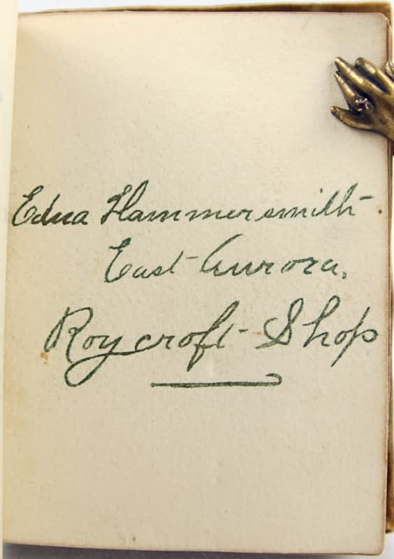 Roycrofters Autograph Book. Hand-written text page