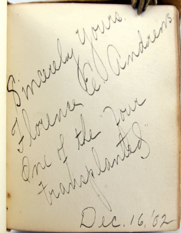 Roycrofters Autograph Book. Hand-written text page