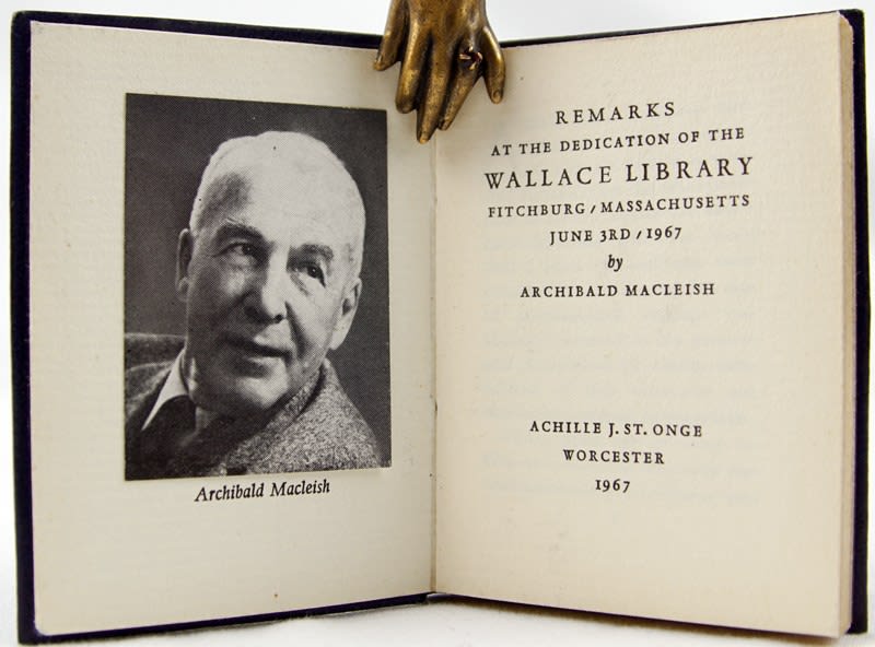 Remarks at the Dedication of the Wallace Library, Fitchburg, Massachusetts. Title-page spread