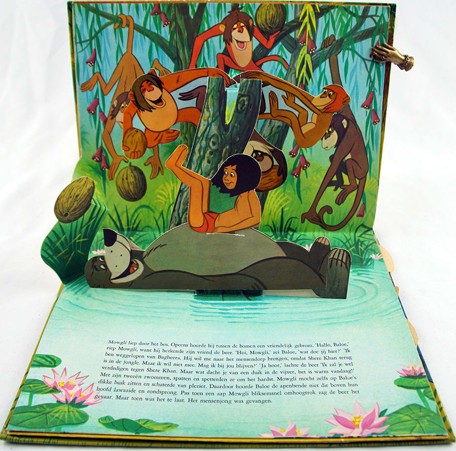 Walt Disney's flapuit Jungleboek. Pop-up spread
