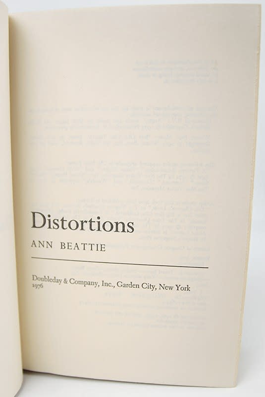 Distortions by Ann Beattie. Title page