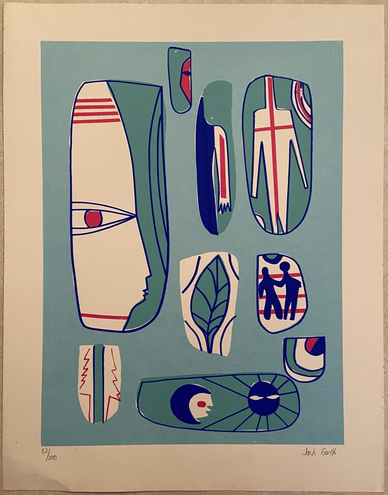 Jack Garth, Faces Abstract, 1970
