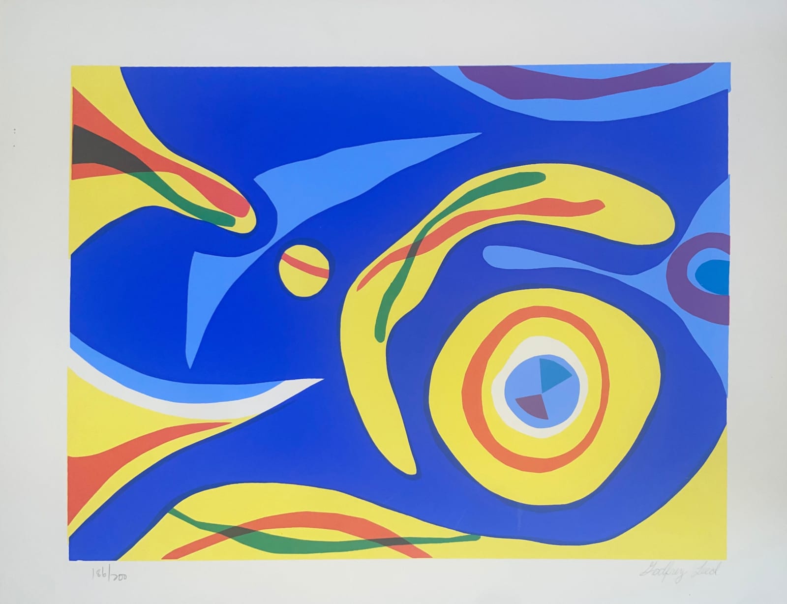 Godfrey Leed, Blue Yellow Red Abstract, 1970