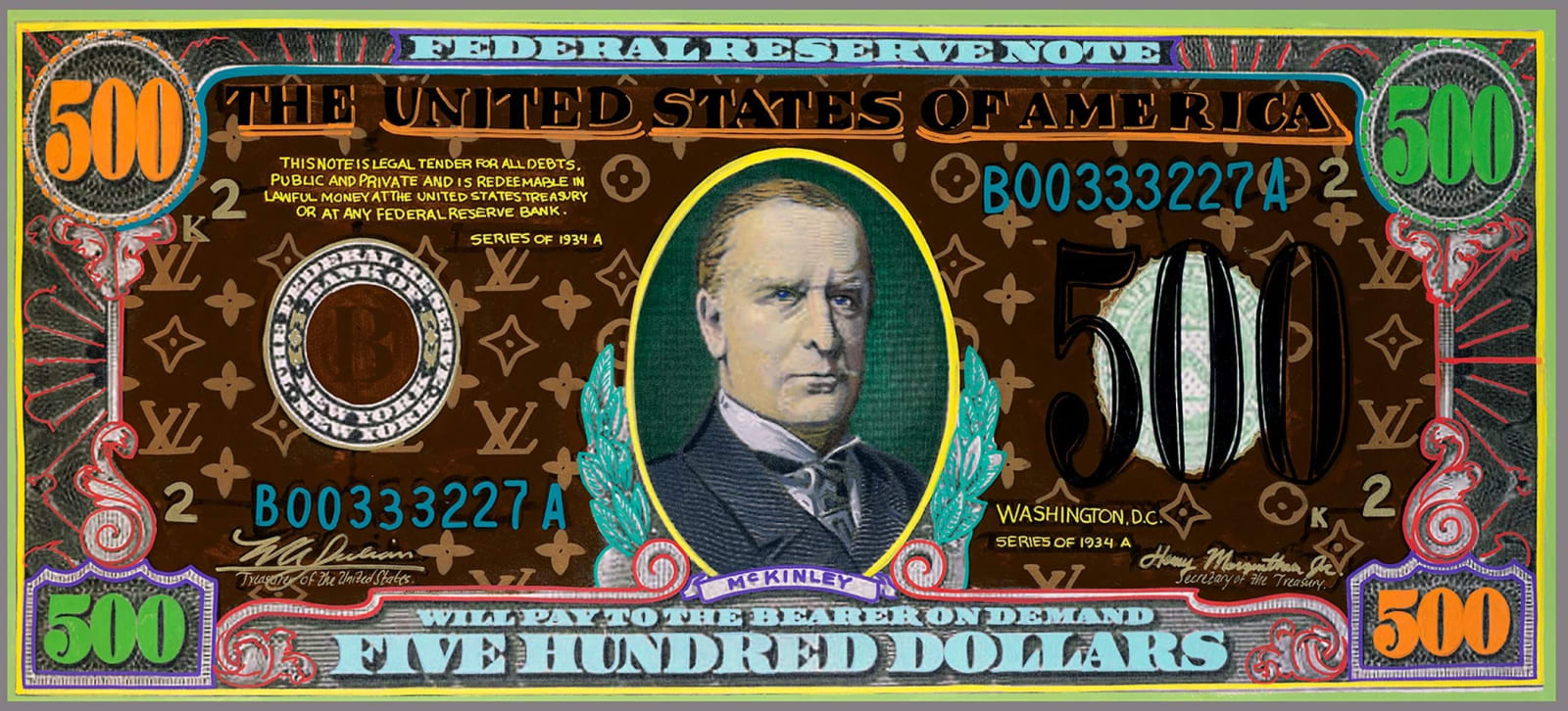 Steve Kaufman, Louis Vuitton $500.00 Mckinley, 2007