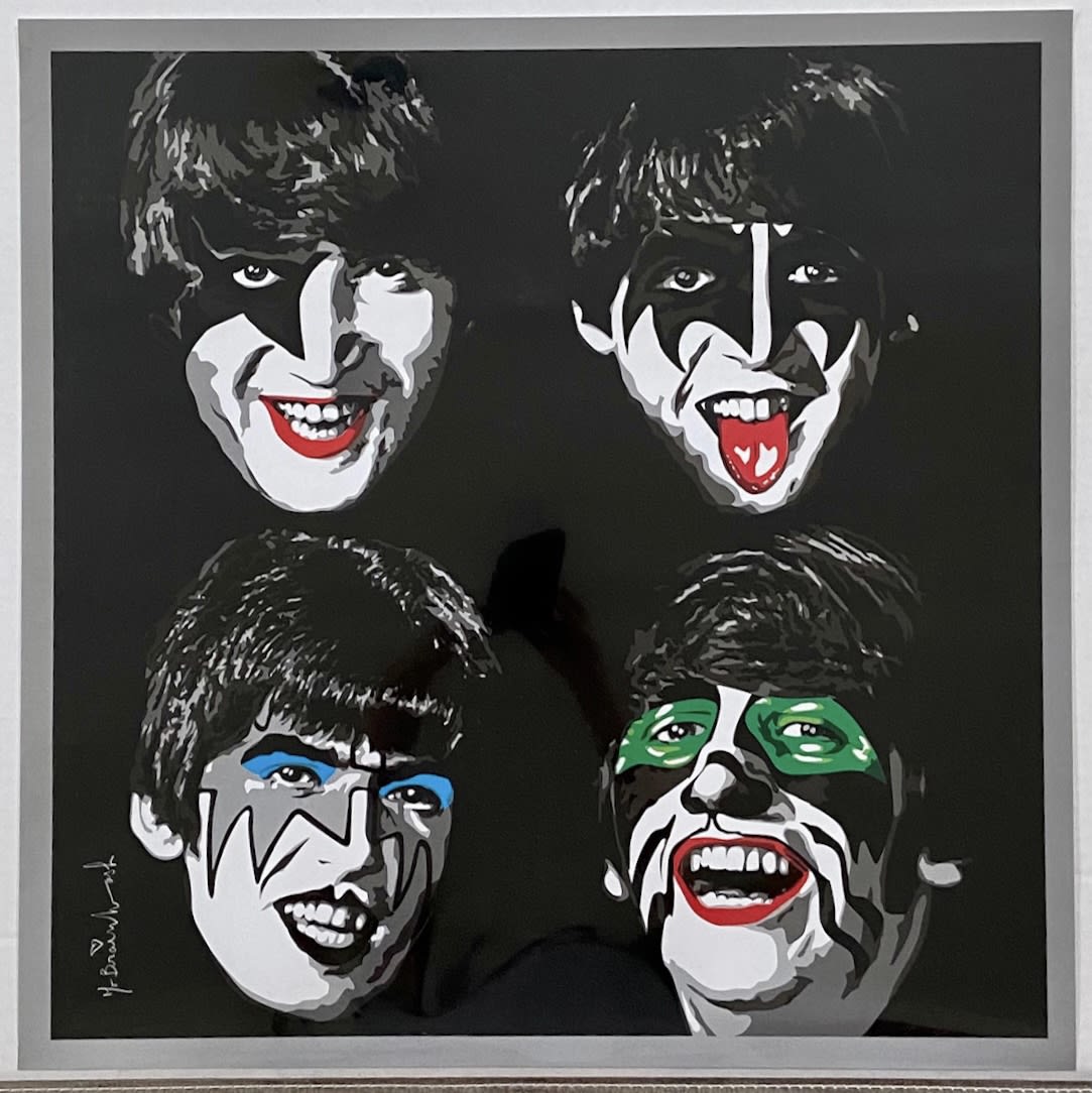 Mr. Brainwash, Kiss The Beatles Mr. Brainwash Print 2010 NYC ICONS Show Re-Mix Music, 2010