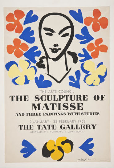 Henri Matisse, The Tate Gallery Vintage Poster of The Arts Council, The Sculpture of Matisse and Three Paintings with Studies, 1953, 1953