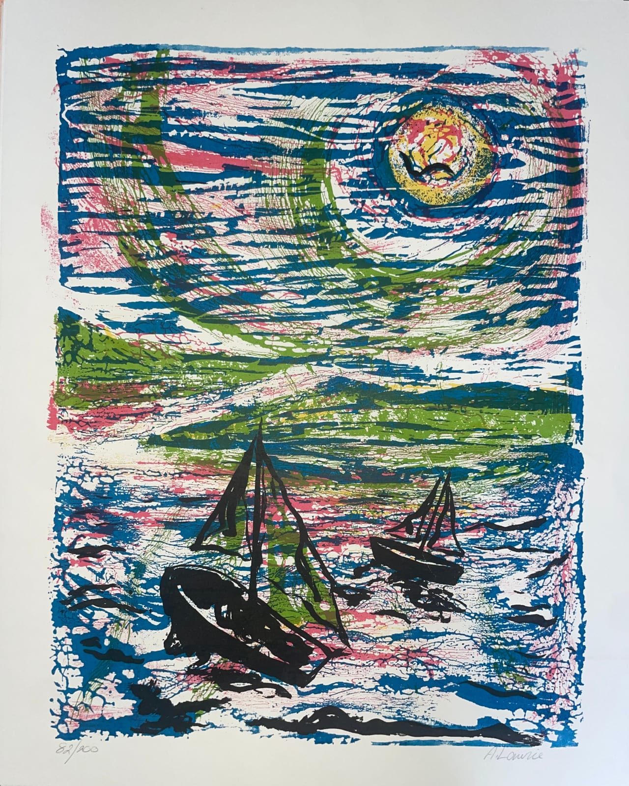 A. Laurie, Boats at Sea, 1970