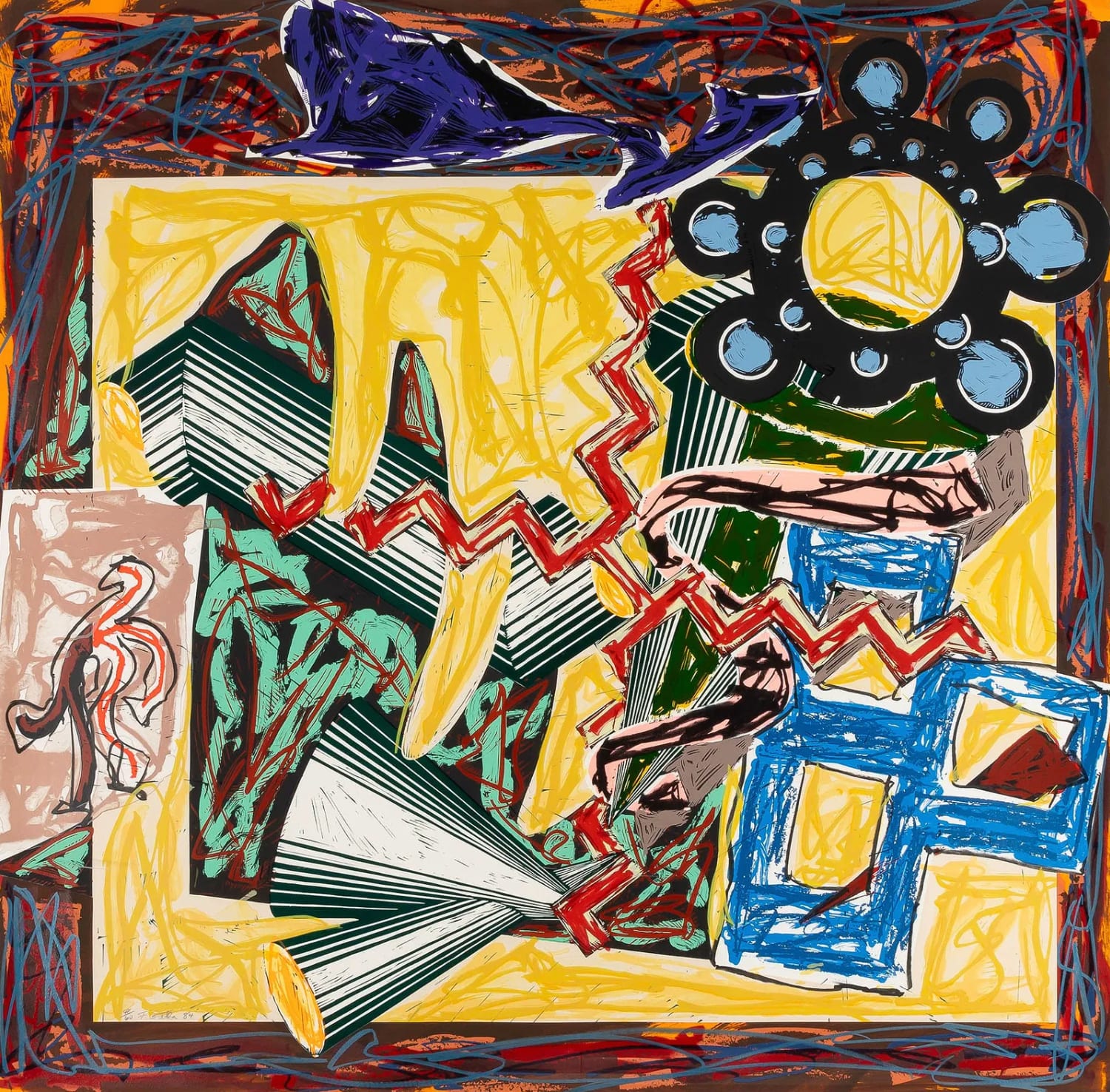 Frank Stella, Then Came a Fire and Burnt the Stick (AXSOM 275), 1984
