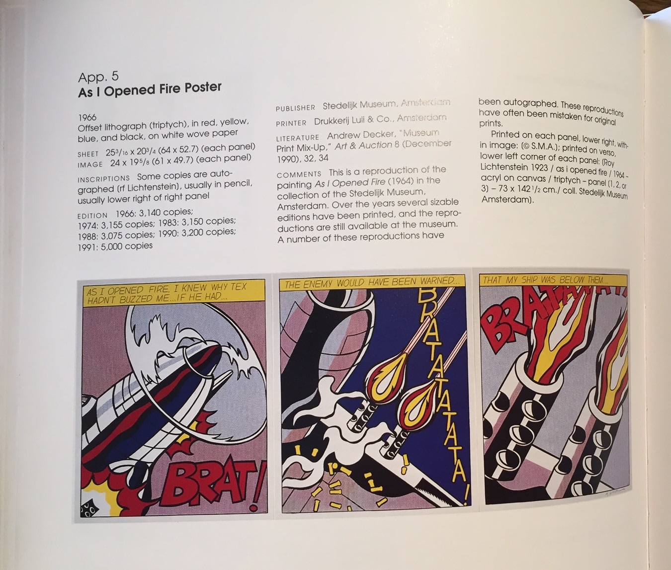 Roy Lichtenstein, As I Opened Fire (C.App.5), 1966
