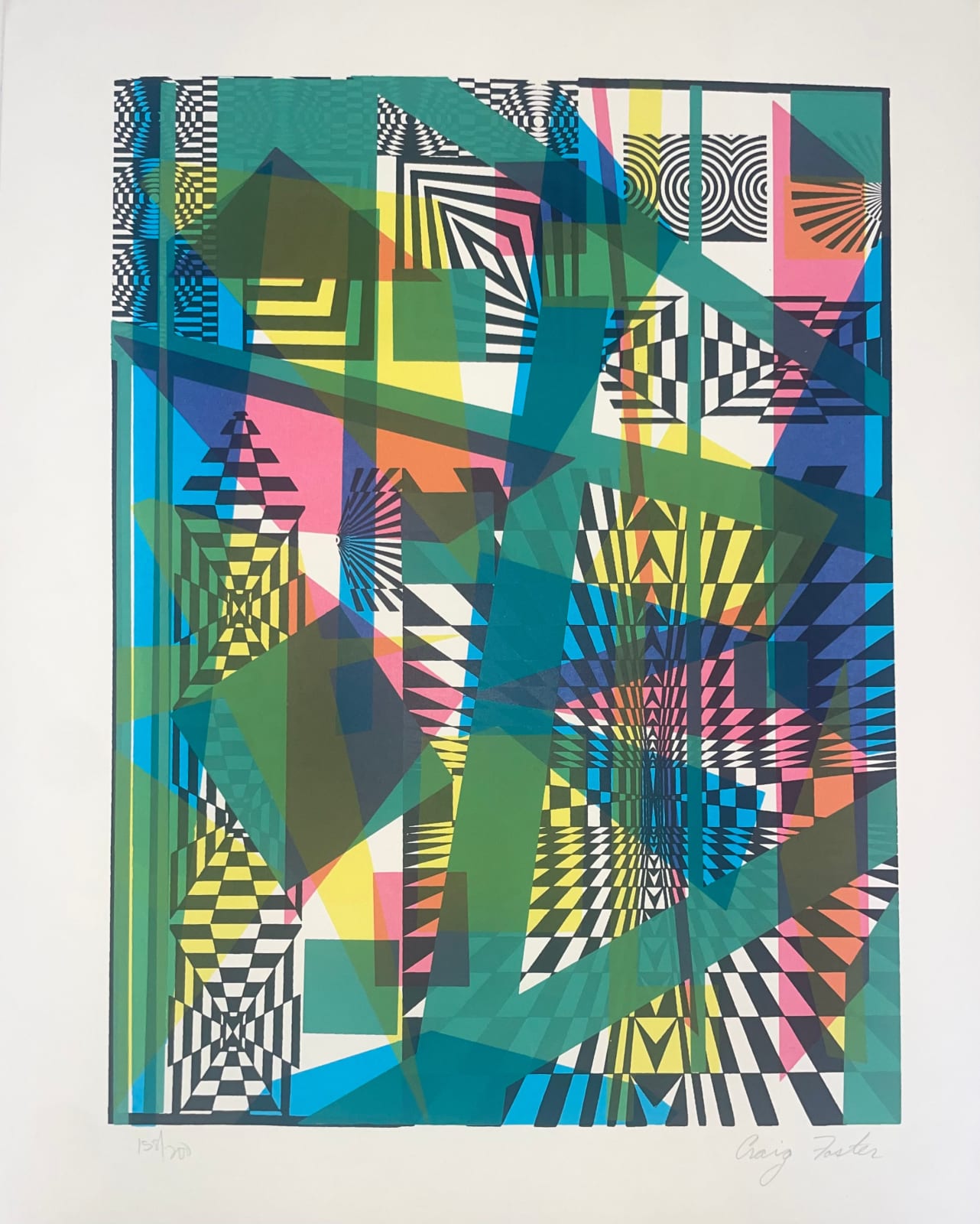Craig Foster, Geometric Color screenprint, 1970