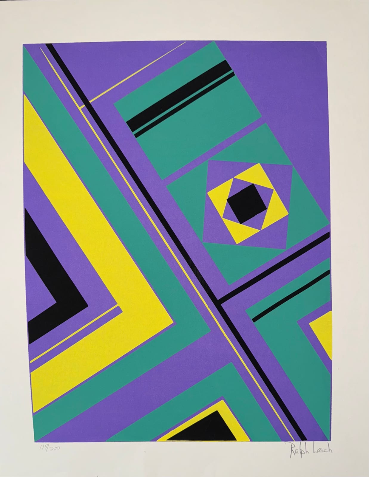 Ralph Lasch, Geometric Color screenprint, 1980's