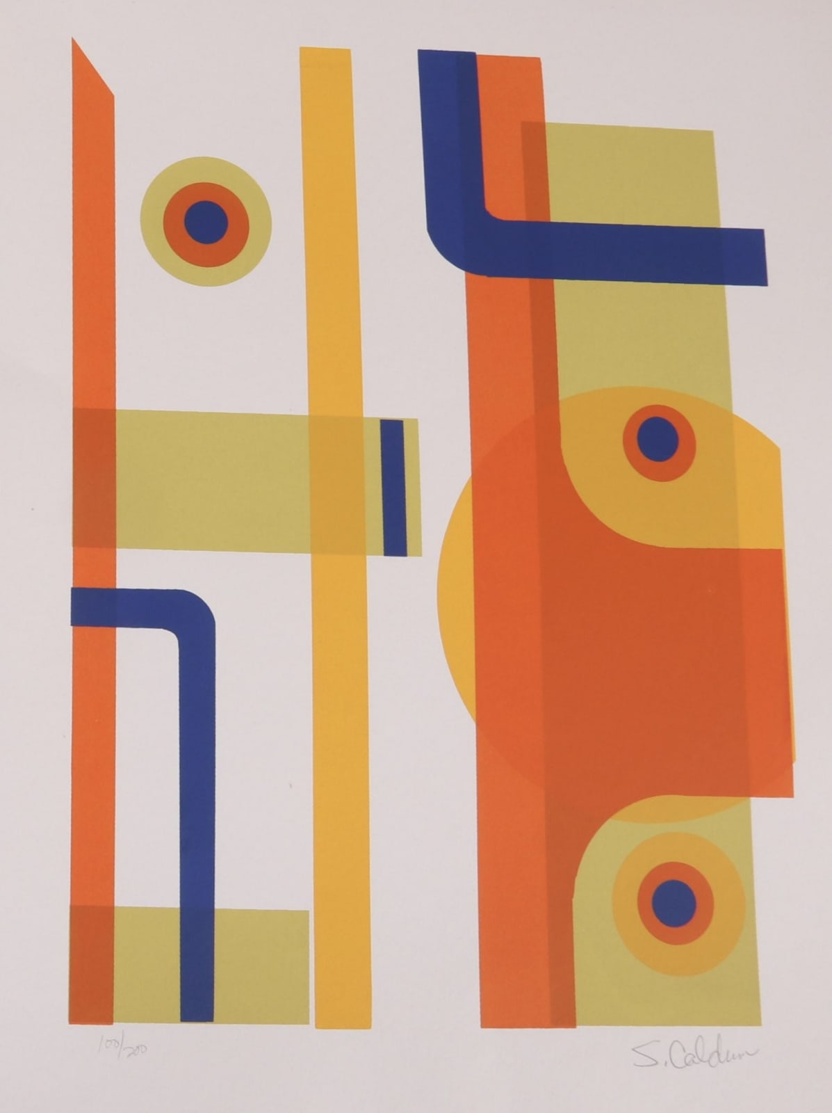 S Caldern, Geometric Orange Blue, 1970