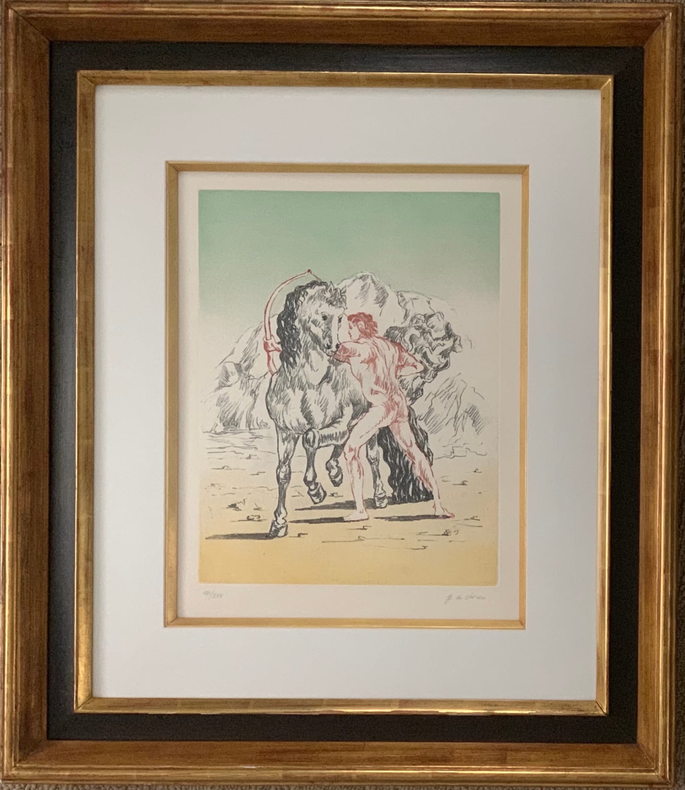 Giorgio de Chirico, Arciere con cavallo, 1972