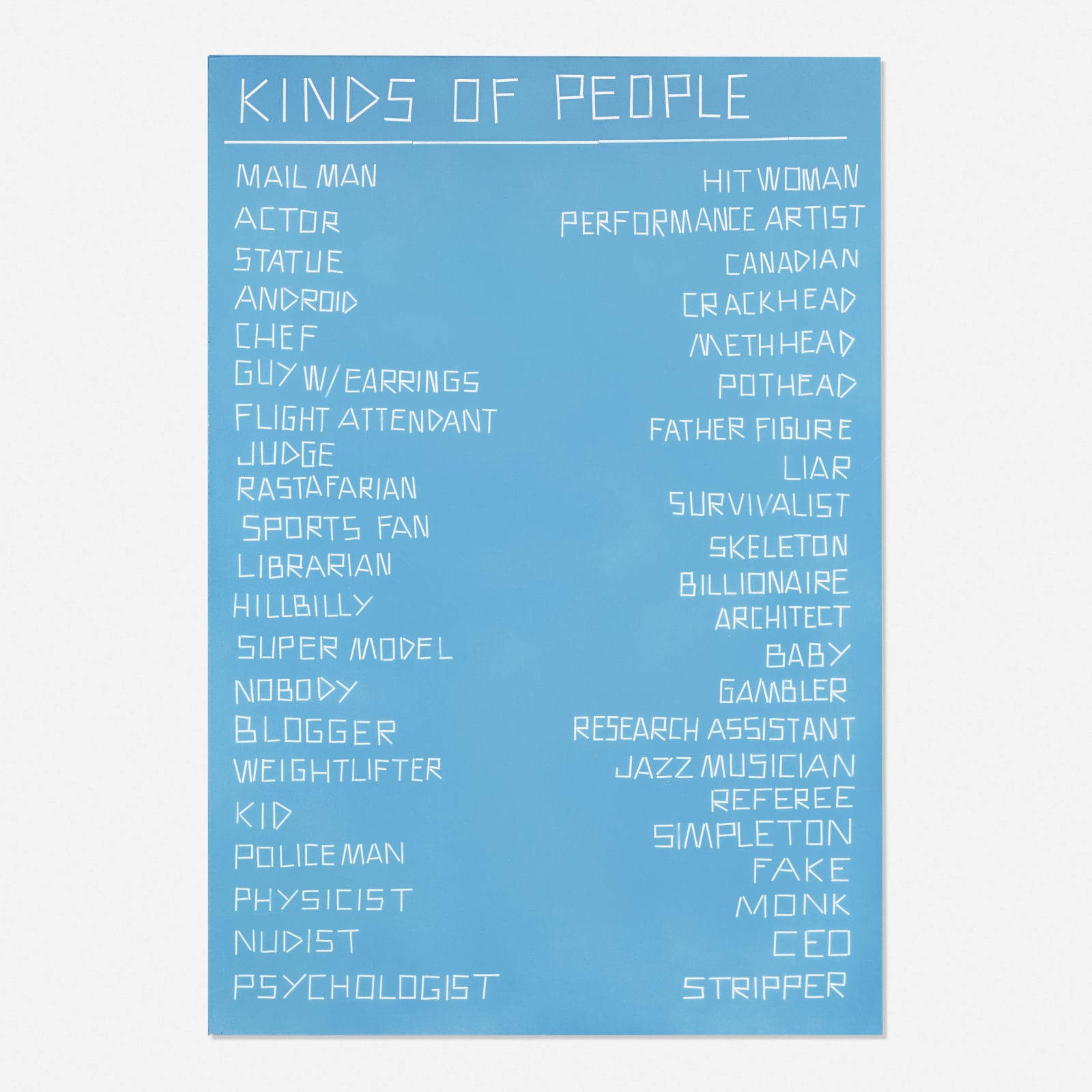 Scott Reeder, KINDS OF PEOPLE, 2012