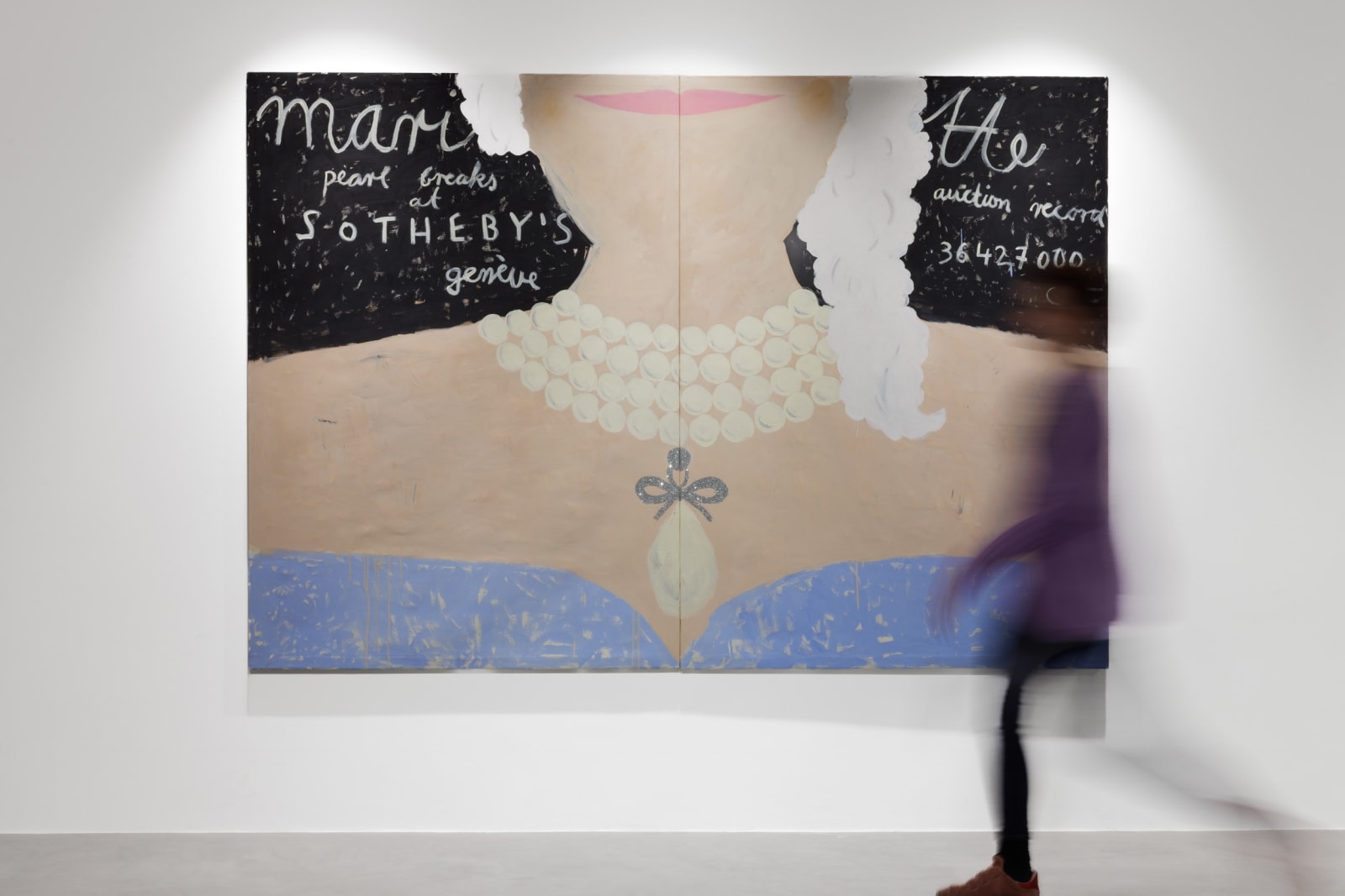 Gabrielle Graessle, natural pearl, 2025, acrylic and glitter on canvas (diptych)