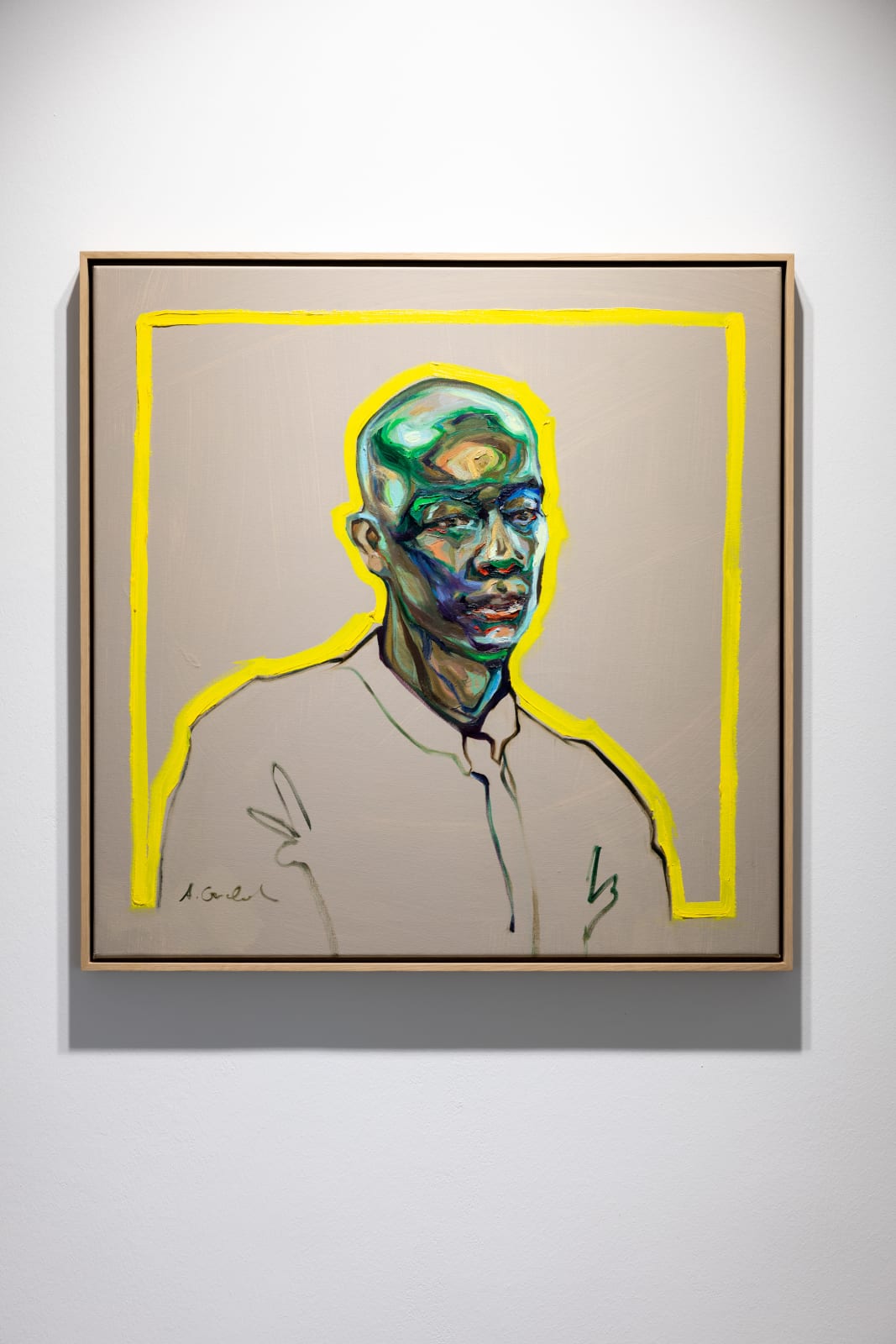 Agnes Grochulska, Portrait in Emerald and Blue, 2020