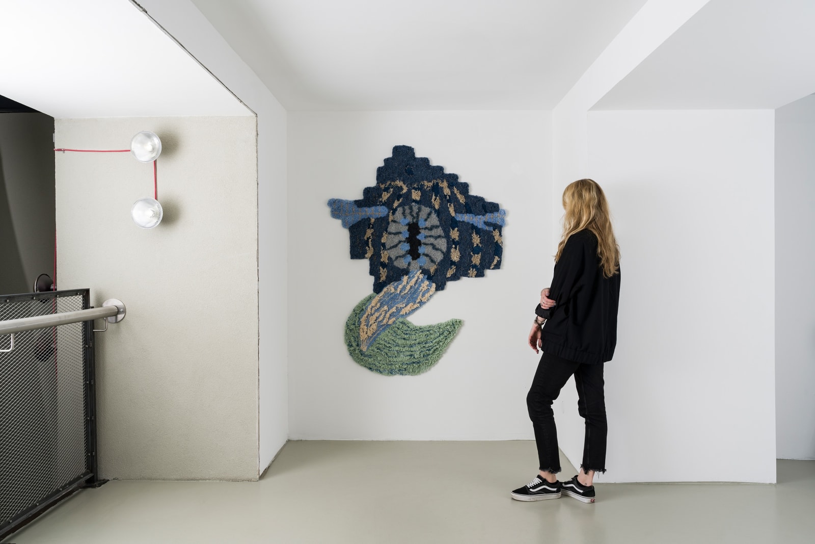 Constanza Camila Kramer Garfias, Xibalbá Level 2, 2022, Tufting, metal eyelets, 165 x 128 x 5 cm, photo credit Maximilian Geuer