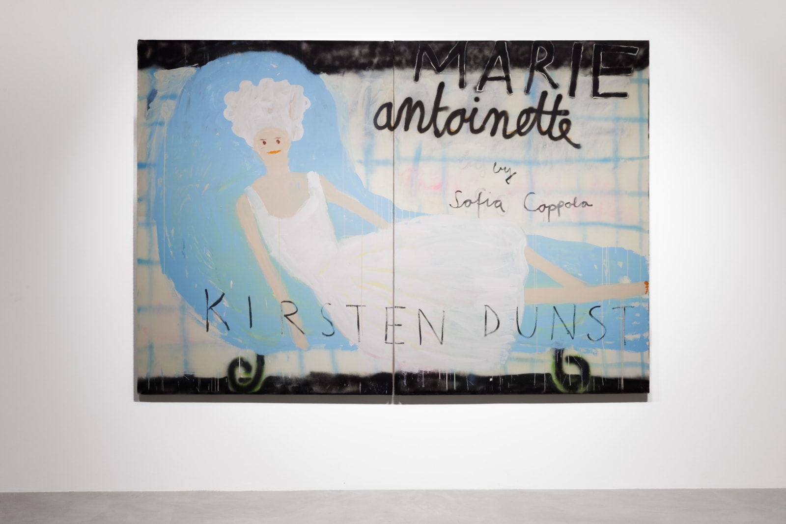 Gabrielle Graessle, marie antoinette by s.c., 2024, acrylic and spray on canvas (diptych)