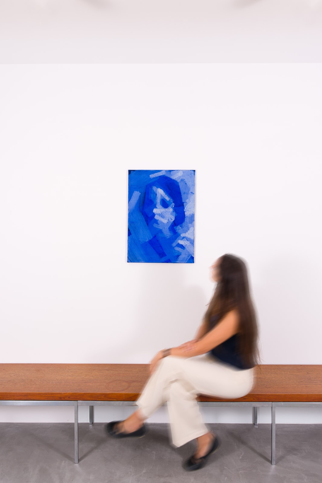 Patrick Tresset, 40 year old woman in blue, 2023