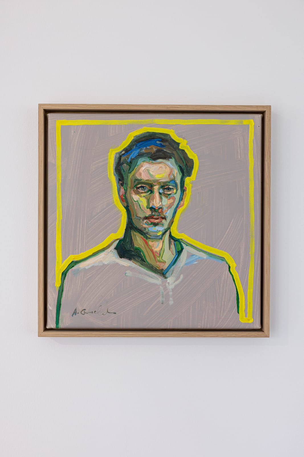 Agnes Grochulska, Portrait with a Yellow Outline #2, 2020