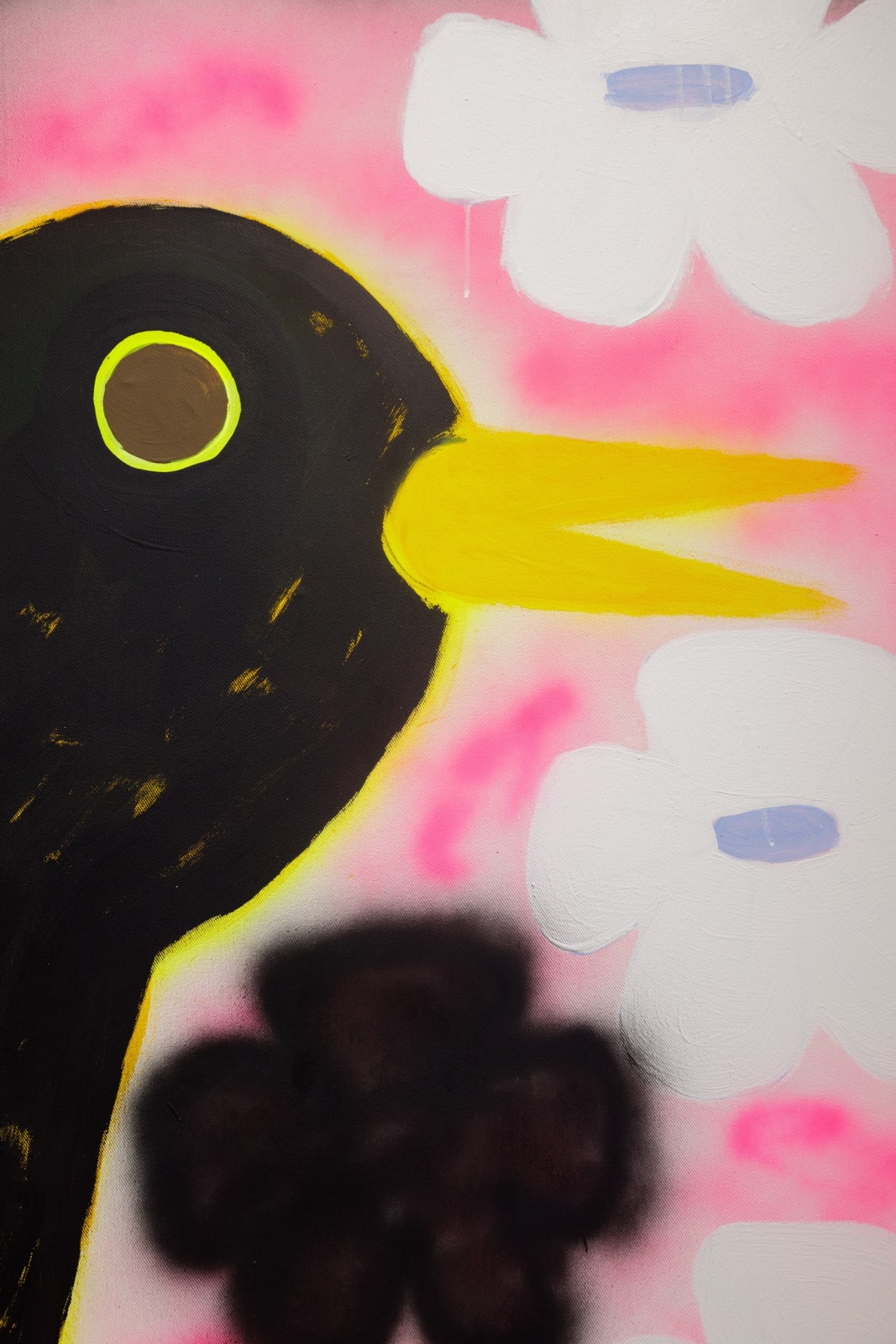 Gabrielle Graessle, tixtixtixtix, 2024, acrylic and spray on canvas