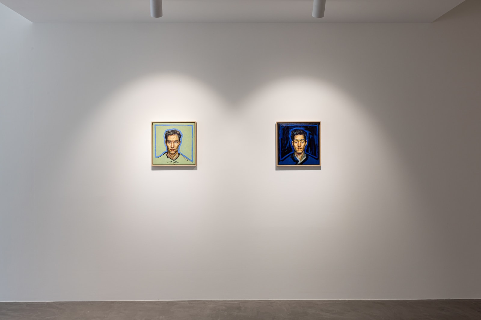 Agnes Grochulska, Midnight (Portrait with Cobalt Blue Outline), 2020