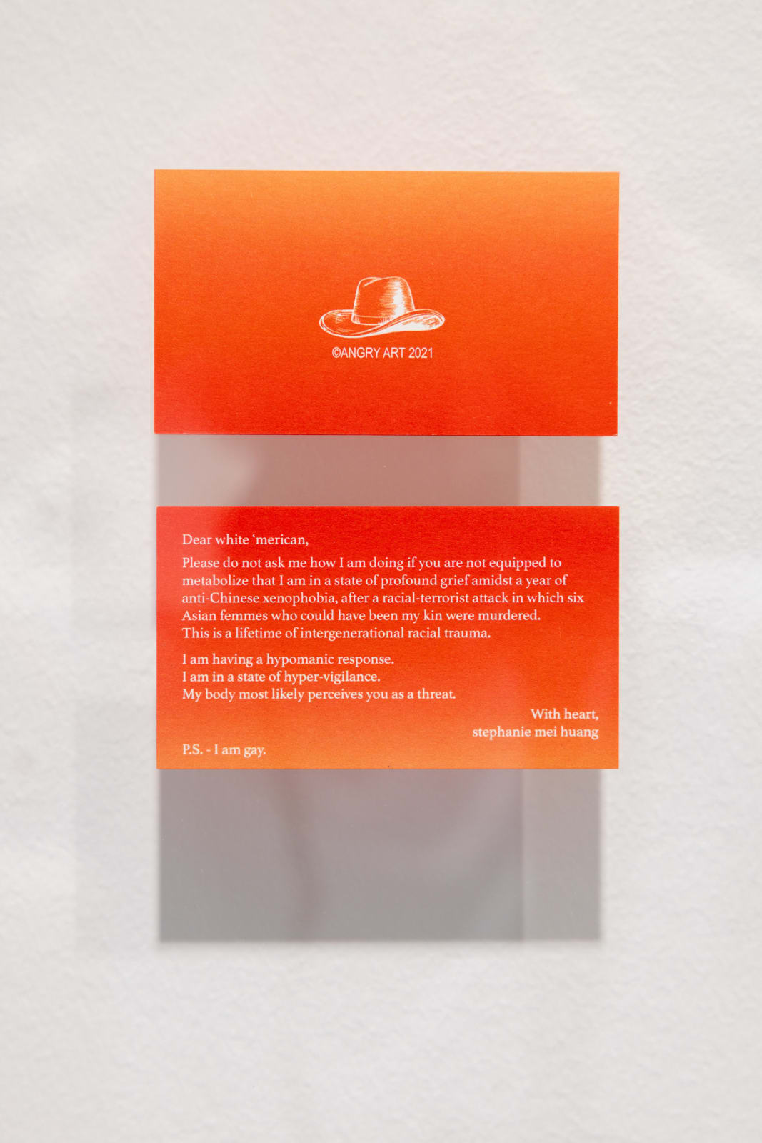 stephanie mei huang, how are you (after Adrian Piper) ii, 2021