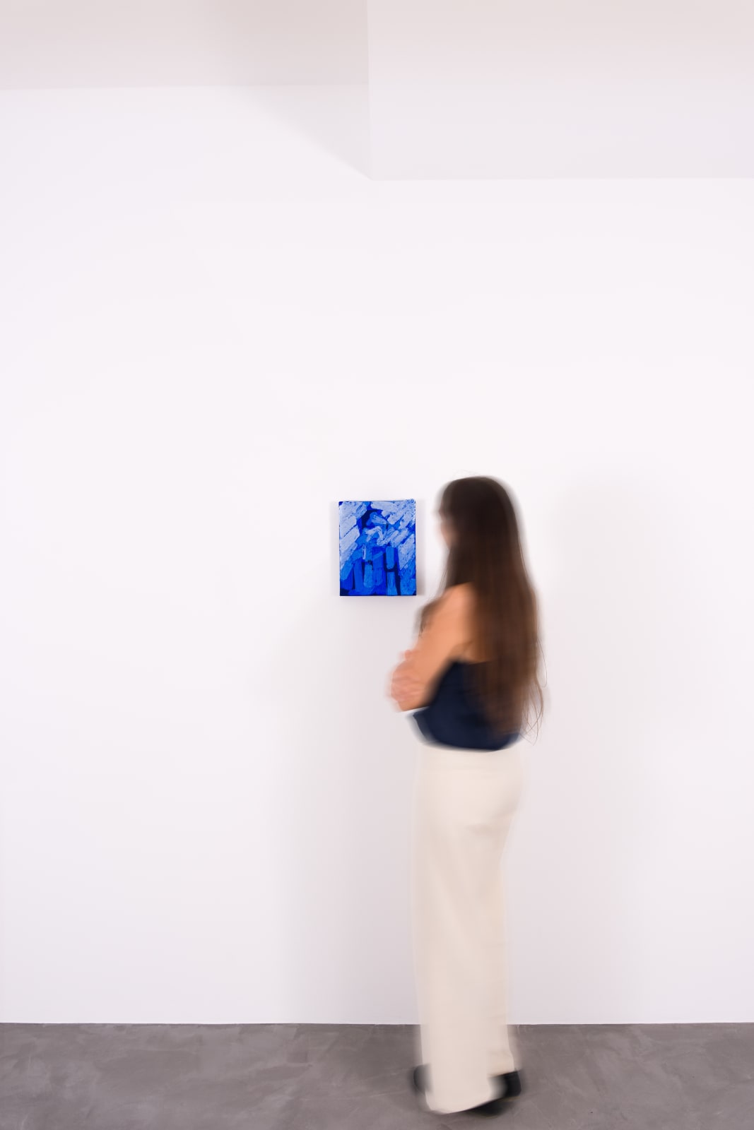 Patrick Tresset, Study for a 24 year old young woman in blue, 2023